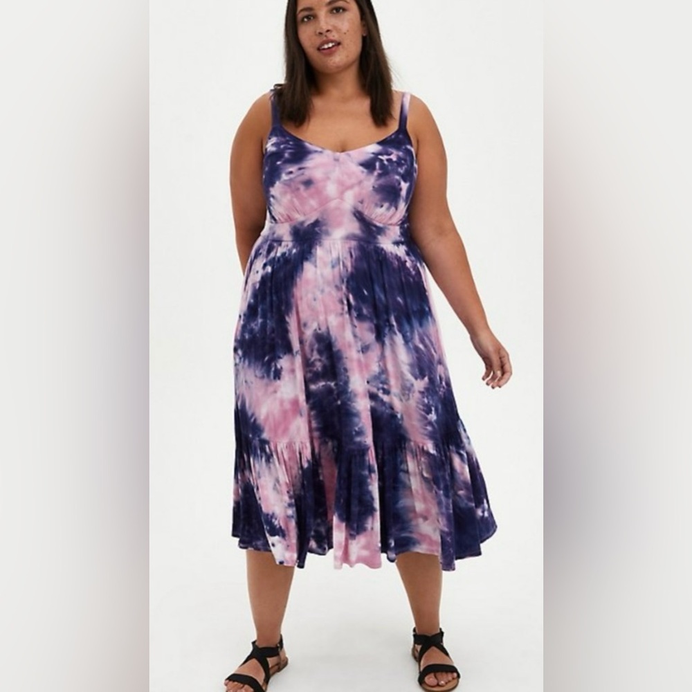 Torrid Tiered Skater Midi Dress- Size 2